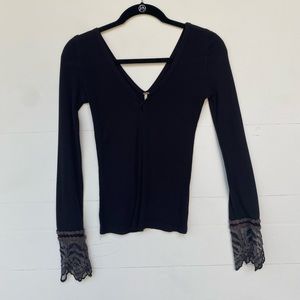 FREE PEOPLE lace Henley